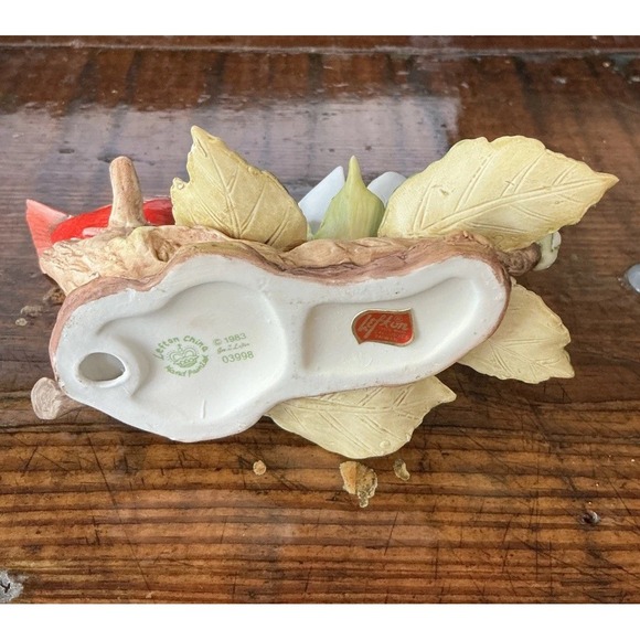 Lefton‎ Porcelain Bird Figurine Cardinal with Dogwood Flower 1983 Number 03998 - Picture 4 of 6